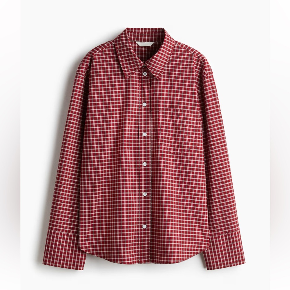 H&M COTTON POPLIN Red/checked SHIRT